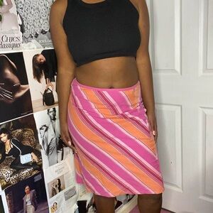 Striped Pink and Orange Women's Skirt